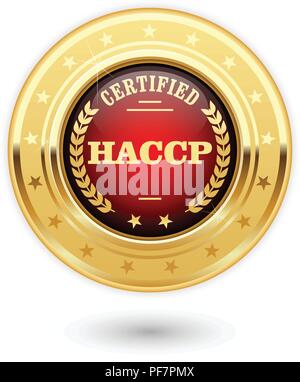 Certification HACCP médaille - Analyse des risques et maîtrise des points critiques Illustration de Vecteur