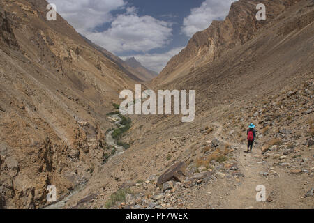 Le Darshai trekking sauvage Gorge dans la vallée de Wakhan, Tadjikistan Banque D'Images