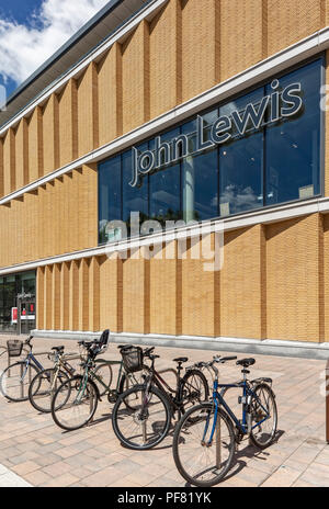 Élévation arrière avec John Lewis de l'entrée du magasin. Centre Commercial Westgate à Oxford, Oxford, Royaume-Uni. Architecte : Chapman Taylor, 2018. Banque D'Images