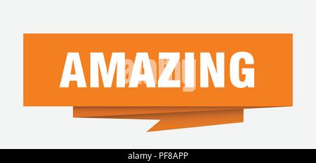 Amazing signe. papier bulle incroyable origami. amazing. tag bannière incroyable Illustration de Vecteur