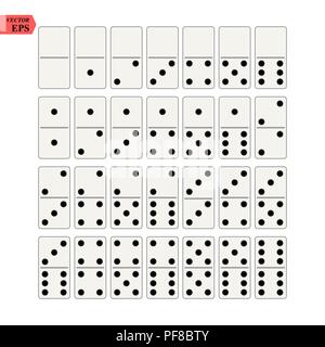 Illustration vecteur de création de domino réaliste jeu complet isolé sur fond transparent. Os dominos art design. Concept abstrait 28 pièces pour l'élément graphique de jeu Illustration de Vecteur