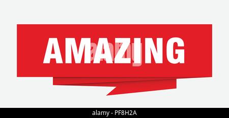 Amazing signe. papier bulle incroyable origami. amazing. tag bannière incroyable Illustration de Vecteur