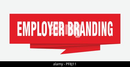 Signe de marque de l'employeur. Employer branding bulle Origami Papier de marque de l'employeur. tag. employeur branding banner Illustration de Vecteur