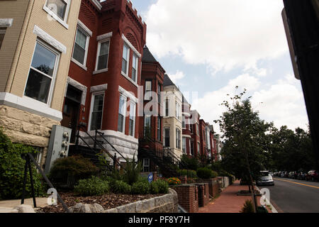 Maisons en rangée historique historique dans le quartier de Capitol Hill, Washington DC, USA. Banque D'Images