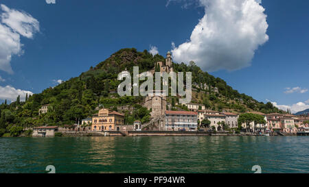 Vue du lac de Lugano de Morcote Banque D'Images