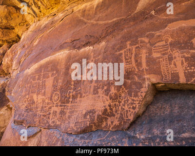 Pétroglyphes indiens Fremont, télévision Canyon, la désolation au nord de Green River Canyon, Utah. Banque D'Images