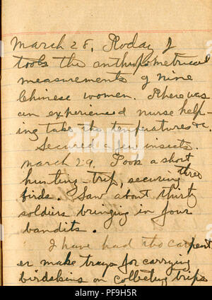 . Journal No. II [2], le 29 janvier 1928-27 mai 1928. L'entomologie, ornithologie, mammalogie ; Ichthyologie ; . . Veuillez noter que ces images sont extraites de la page numérisée des images qui peuvent avoir été retouchées numériquement pour plus de lisibilité - coloration et l'aspect de ces illustrations ne peut pas parfaitement ressembler à l'œuvre originale.. Graham, David Crockett. Banque D'Images