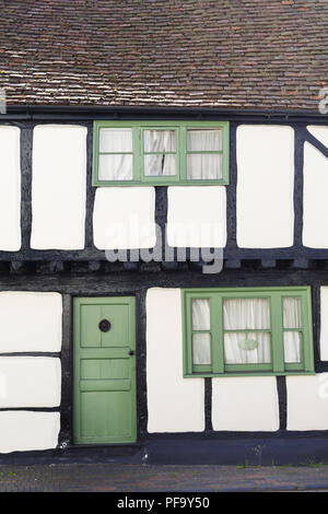 Winslow, UK - 27 avril, 2015. Ancienne maison à ossature bois Tudor en Angleterre, Royaume-Uni Banque D'Images