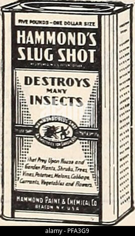 Ce catalogue célèbre le 75e anniversaire d'une entreprise de jardinage, offrant une gamme d'outils de jardinage, de graines et de fournitures. Il comprend des objets comme Hammond's Slug Slug Shot pour la lutte contre les parasites dans les jardins potagers et floraux. Banque D'Images
