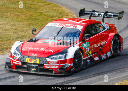 2018 Audi A5 DTM avec chauffeur Frank Biela au Goodwood Festival of Speed 2018, Sussex, UK. Banque D'Images