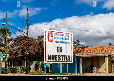 Une vue typique dans la vallée de Vinales à Cuba. Banque D'Images