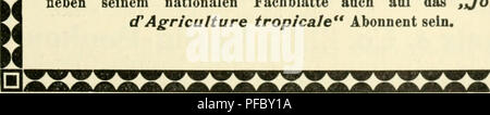 *Der Tropenpflanzer* est une revue dédiée à l’agriculture tropicale, axée sur les cultures et les techniques agricoles dans les colonies africaines allemandes. Il fournit des informations utiles pour les colons et les agriculteurs des régions tropicales, couvrant diverses cultures et leurs méthodes de culture. Banque D'Images