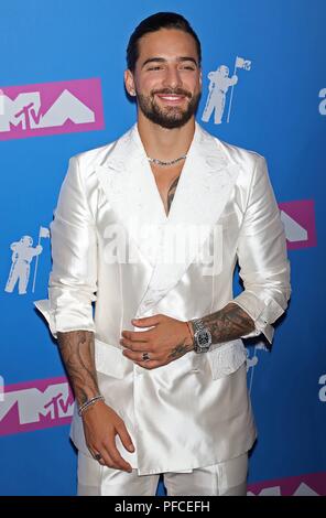 Inglewood, États-Unis d'Amérique. 20e Août, 2018. Maluma arrive à la 2018 MTV Video Music Awards, volontaires d'atténuation, au Radio City Music Hall de New York City, USA, le 20 août 2018. Utilisation dans le monde entier | Credit : dpa/Alamy Live News Banque D'Images