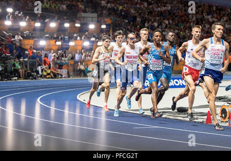 De gauche à droite Timo BENITZ, Allemagne, lauréat Jakob INGEBRIGTSEN (NI/1e place), Henrik INGEBRIGTSEN (NI/4e place), Filip INGEBRIGTSEN (NI/12e place), ABDIKADAR Mohad SHEIKH ALI (ITA), Marcin LEWANDOWSKI ( POL/2e place), action, pulk, terrain, 1500 m la finale hommes, sur 10.08.2018 Championnats d'Europe d'athlétisme 2018 à Berlin/Allemagne à partir de 06.08. - 12.08.2018. Dans le monde d'utilisation | Banque D'Images