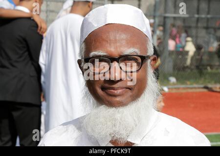 Jamaica Queens. Août 21, 2018. La Jamaïque, Queens, New York, le 21 août 2018 - Les participants au cours de l'Eid Mubarak célébrations dans la Jamaïque des reines. Promu par le centre musulman de la Jamaïque (JMC) que cervices l'un des plus importants de la communauté musulmane aux Etats-Unis. Photos : Luiz Rampelotto/EuropaNewswire | Conditions de crédit dans le monde entier : dpa/Alamy Live News Banque D'Images