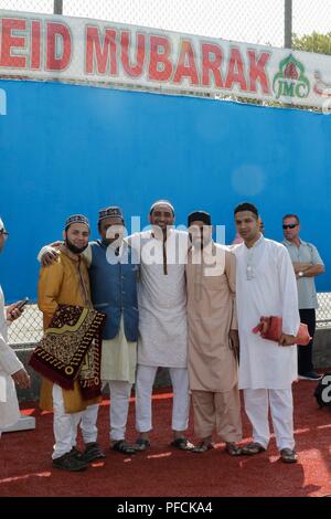 Jamaica Queens. Août 21, 2018. La Jamaïque, Queens, New York, le 21 août 2018 - Les participants au cours de l'Eid Mubarak célébrations dans la Jamaïque des reines. Promu par le centre musulman de la Jamaïque (JMC) que cervices l'un des plus importants de la communauté musulmane aux Etats-Unis. Photos : Luiz Rampelotto/EuropaNewswire | Conditions de crédit dans le monde entier : dpa/Alamy Live News Banque D'Images