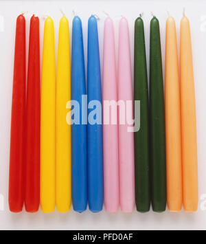 Bougies colorées, Close up. Banque D'Images