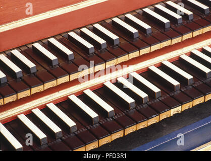 Clavecin, détail de clavier. Banque D'Images
