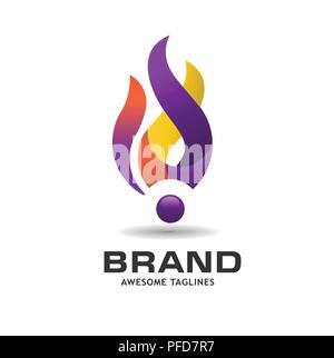 Feu flamme logo vector vecteur de conception. Feu flamme vecteur éléments colorés. Feu flamme icône créative. Illustration de Vecteur