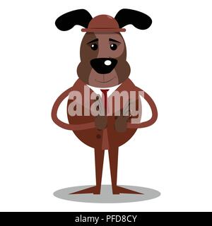 Cartoon vector illustration chien d'affaires en applaudissant des mains. Illustration de Vecteur