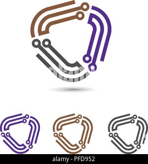 L'électronique numérique, Creative design de logo logo circuits électroniques vecteur, il logo de la notion Illustration de Vecteur