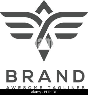 Meilleur vecteur simple logo ailes . Logo ailé et l'icône de l'entreprise de vol de l'aile, l'aile de l'aigle et le logotype de la marque illustration oiseau Aile Illustration de Vecteur