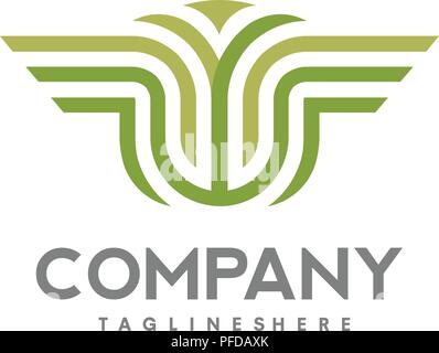 Résumé Icône Logo Design vector image symbole ailé Illustration de Vecteur