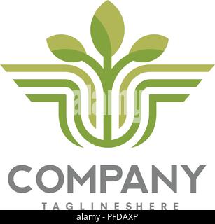 Résumé Icône Logo Design vector image symbole ailé Illustration de Vecteur