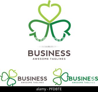Coeurs couleur de la feuille, symbole vecteur Abstract flower leaf medical icône logo signe, symbole conceptuel de la médecine alternative Illustration de Vecteur