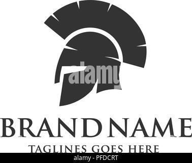 Logo casque spartiate, antiquités vecteur conception casque guerrier spartiate Illustration de Vecteur