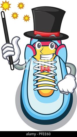 Magicien sneaker mascot cartoon style Illustration de Vecteur