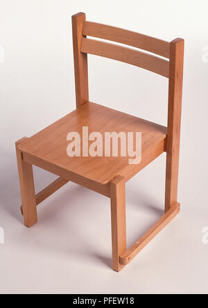 Chaise en bois, high angle view Banque D'Images