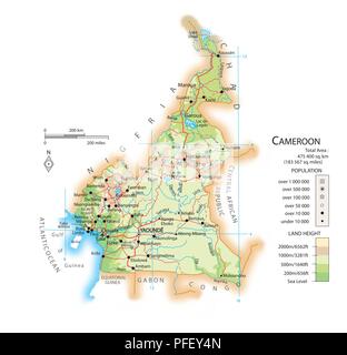Carte du Cameroun Banque D'Images
