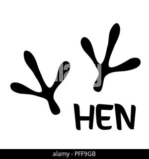 Hen vecteur conception trace isolé sur fond blanc Illustration de Vecteur