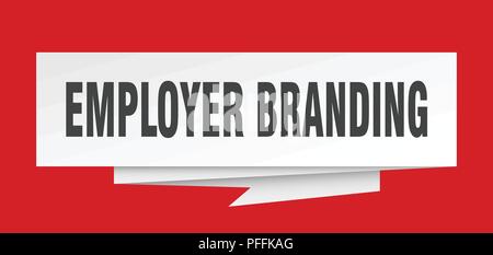 Signe de marque de l'employeur. Employer branding bulle Origami Papier de marque de l'employeur. tag. employeur branding banner Illustration de Vecteur