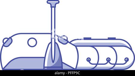 L'icône de bateau gonflable de pêche Rafting Illustration de Vecteur