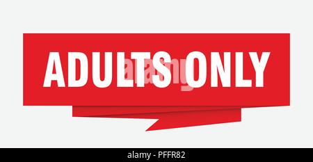 Adultes seulement signe. Adultes uniquement du papier bulle origami. adultes seulement. tag bannière adultes seulement Illustration de Vecteur