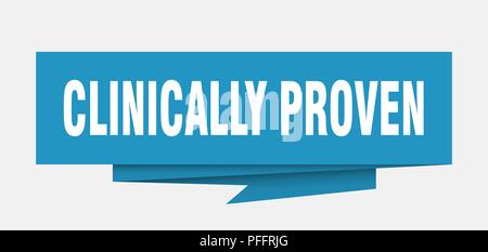 Cliniquement prouvé signe. éprouvé en origami papier bulle. éprouvé cliniquement prouvé. tag banner Illustration de Vecteur