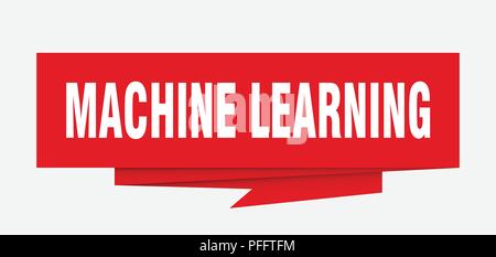 Signe de l'apprentissage automatique. machine learning origami papier bulle. L'apprentissage machine tag. machine learning banner Illustration de Vecteur