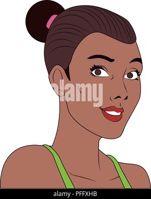 Profil femme pop art cartoon Illustration de Vecteur