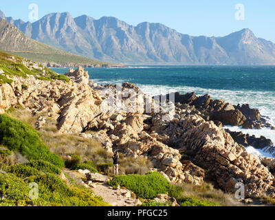 Montagnes Hottentots Holland sur False Bay Banque D'Images