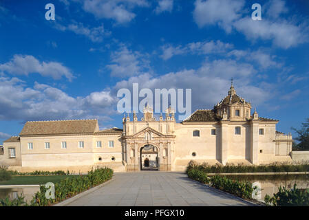 Espagne, Séville, façade du xve siècle monastère chartreux, Monastère de Santa Maria de Las Cuevas. Banque D'Images