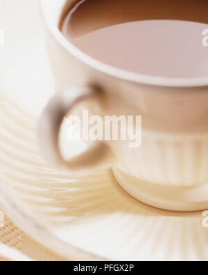 Tasse à café et soucoupe blanche, Close up Banque D'Images