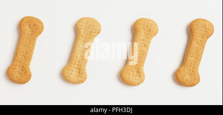 En forme d'os quatre biscuits pour chiens, Close up Banque D'Images