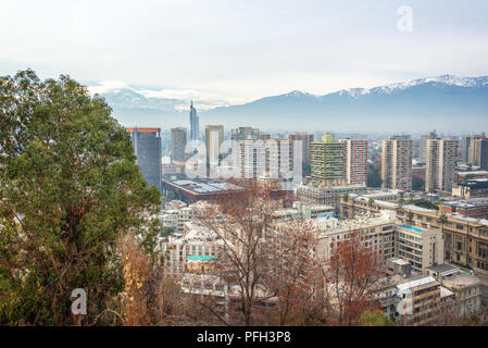 Vue aérienne de la ville de Santiago, Chili Banque D'Images