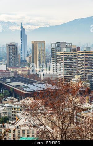 Vue aérienne de la ville de Santiago, Chili Banque D'Images