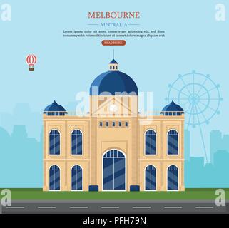 Sites touristiques de Melbourne en Australie Illustration de Vecteur