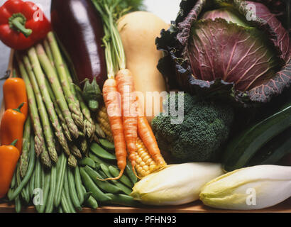 Sélection de légumes frais, Close up. Banque D'Images