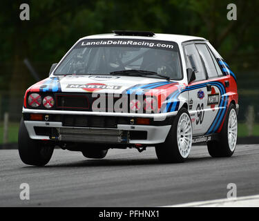 Richard Thurbin, Lancia Delta HF Integrale 16v, Italiano Inglese, Allcomers vs Festival Italia, Brands Hatch, Fawkham, Kent, Angleterre, circons Dimanche 19 Banque D'Images