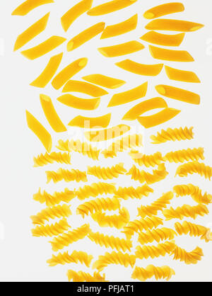 Penne Rigate et Fusilli Banque D'Images